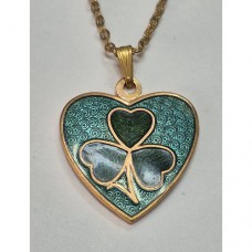 ENAMEL NECKLACE CELTIC SHAMROCK HEART